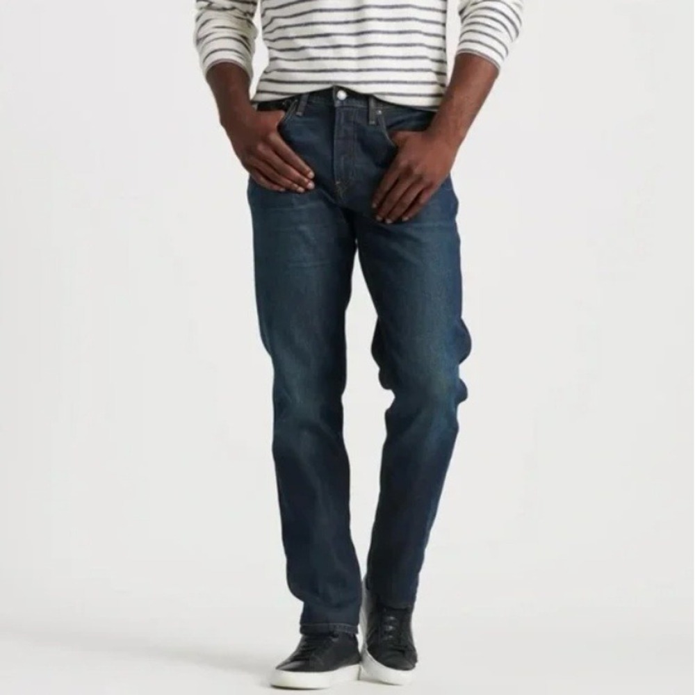 Lucky Brand 121 Slim Straight Jean Men 36x32 Blue Dark Wash Stretch Denim Casual